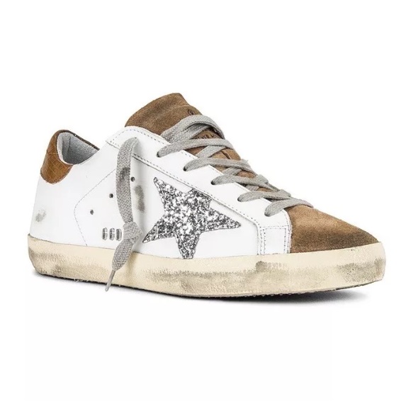 Golden Goose Super-Star Classic White Tobacco Silver Glitter Leather Shoes - 39 - Picture 14 of 15